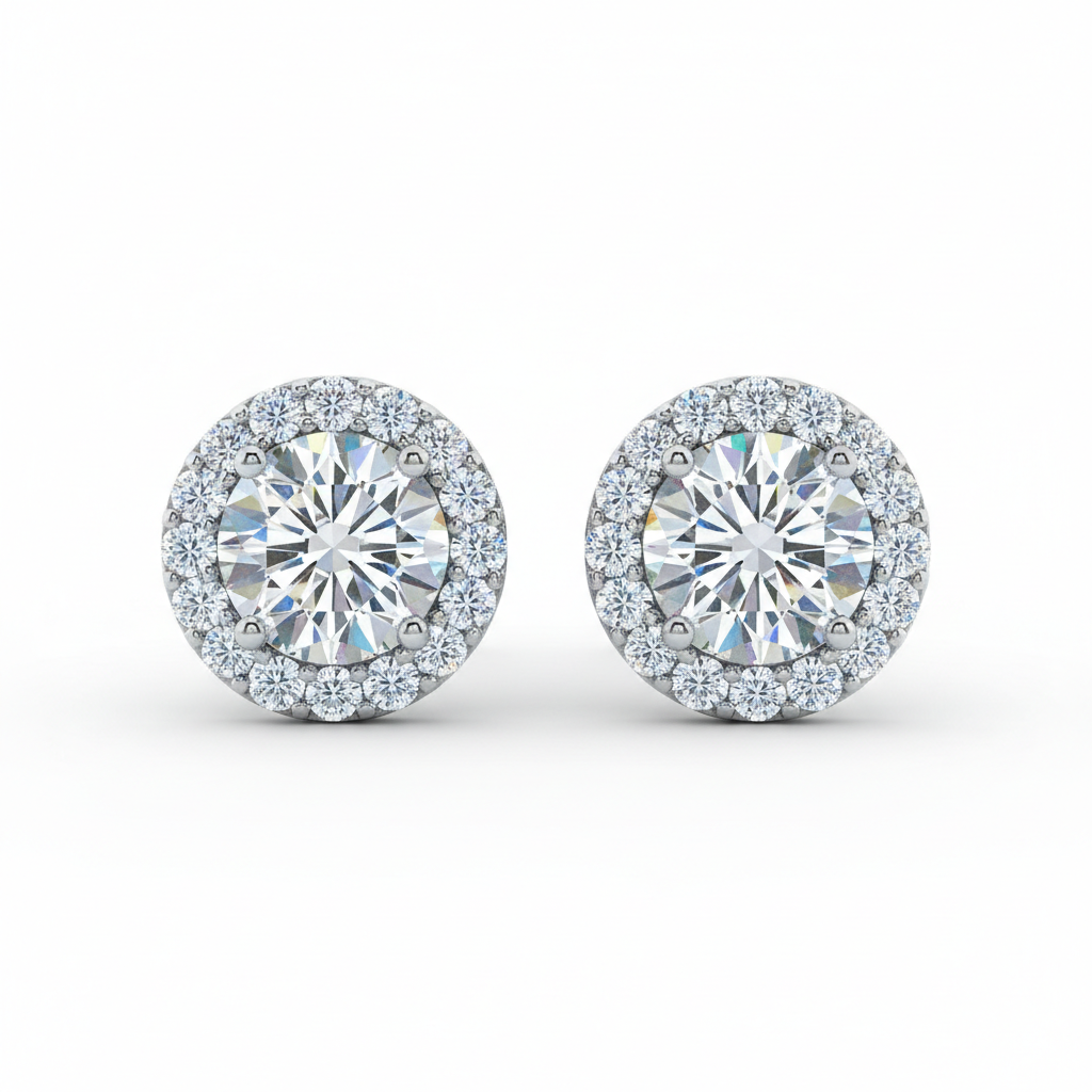 Sparkling stud earrings