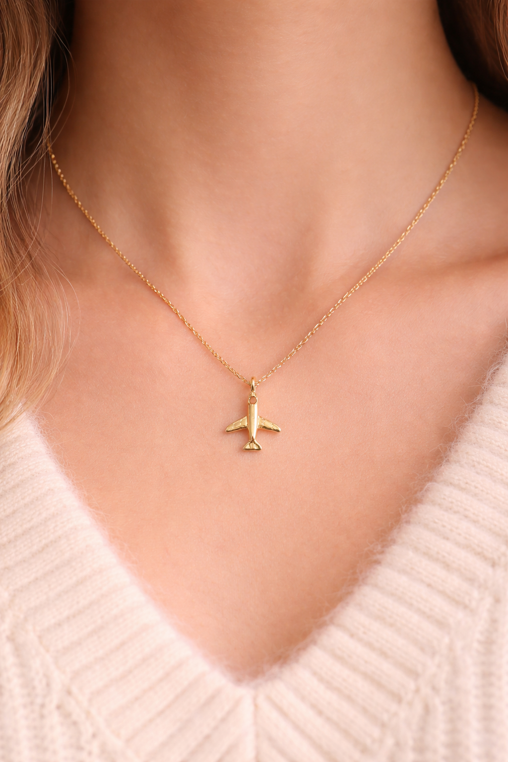 18K Gold Airplane Necklace ✈️